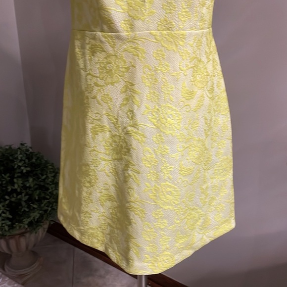 RIVER ISLAND woman’s NEON YELLOW floral LACE shift dress size 36 euro stretch - Picture 5 of 13